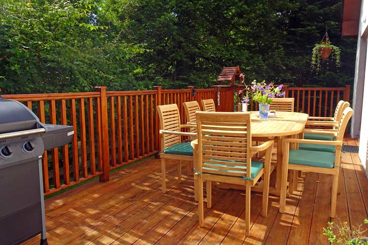 Outdoor decked seating area Outdoor decked seating area