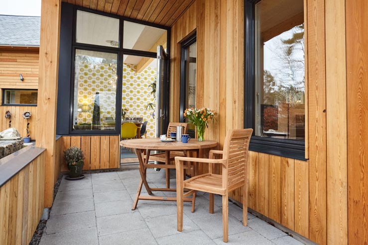 Covered seating area Covered seating area