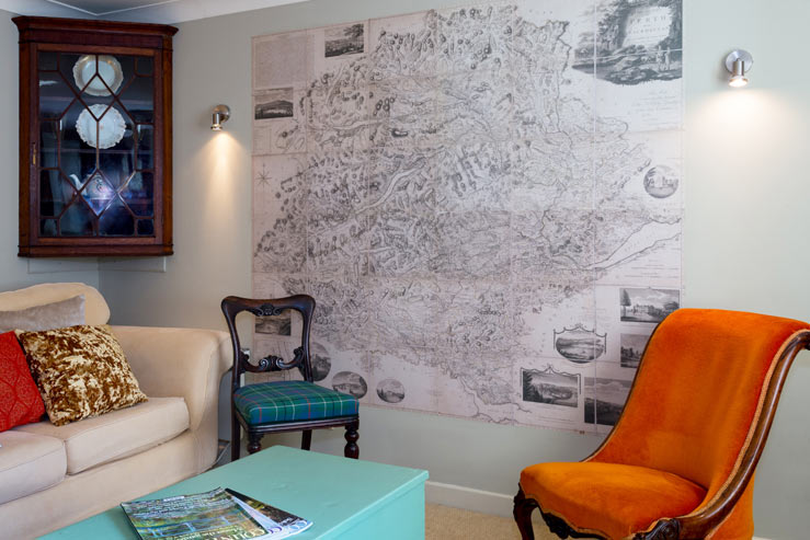 Sitting room map feature wall Sitting room map feature wall