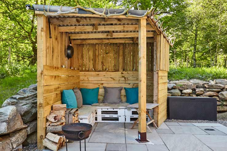 Covered outdoor seating area Covered outdoor seating area